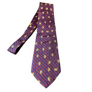 Alynn Neckwear‎ Mens Navy Blue Silk Tie Lions Non Illegitimi Carborundum Print